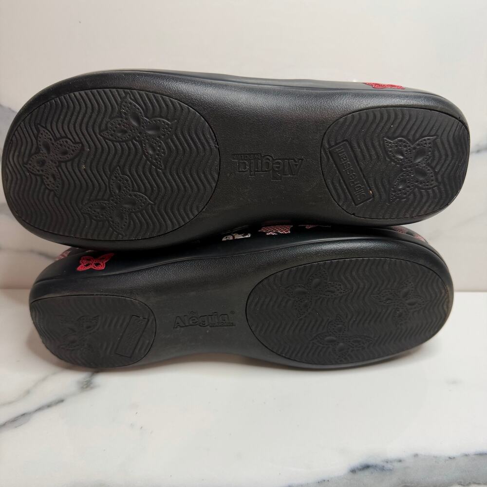 Alegria Wmns Black Leather Lucky Cat Keli Clogs Sz 41 Sz 10.5 Cat Lovers Slip-On - Picture 7 of 7